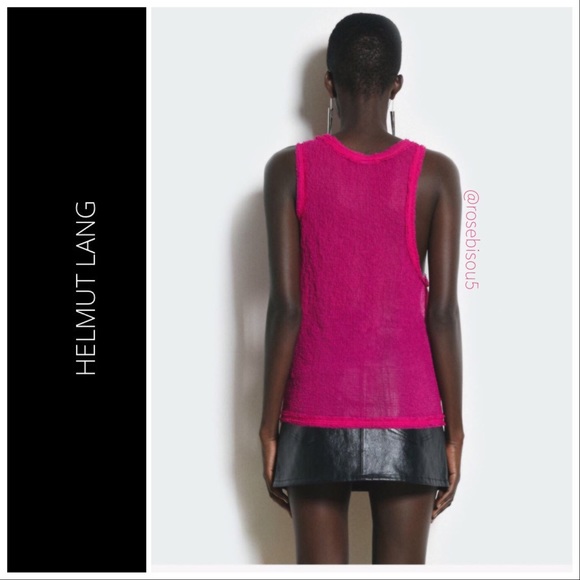 🆕{HELMUT LANG} Sheer Chiffon Asymmetric Arm Tank - Picture 3 of 6